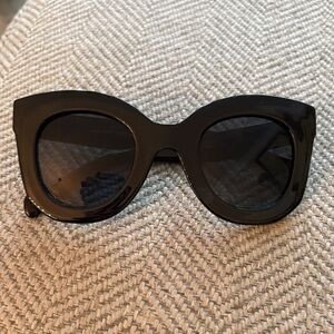 Black Oversized Cat-Eye Women's Sunglasses
